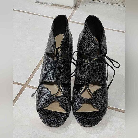 VIA SPIGA Womens Vibe2 Snake Print 231438 Leather Lace Up Booties Shoe‎ Size 9.5 - Picture 3 of 13